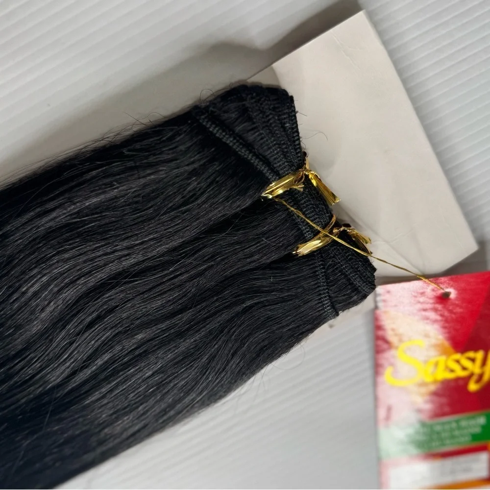 100% HUMAN HAIR | Black Weave Straight hair Extensions